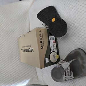 Merrell Gray Sandals with Black Soles